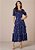 Vestido Amelia Midi Bordado Azul Tatá Martello - Imagem 1
