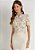 Blusa Crepe Estampada Bege Laura Rosa - Imagem 1