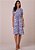Vestido Aline Evasê Estampado Azul Tatá Martello - Imagem 1