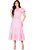 Vestido Regiane Midi Listrado Rosa Hapuk - Imagem 1
