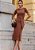 Vestido Celina Malha Midi Justo Marrom Tatá Martello - Imagem 5