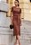 Vestido Celina Malha Midi Justo Marrom Tatá Martello - Imagem 6