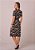 Vestido Aline Evasê Estampado Preto Tatá Martello - Imagem 3