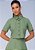 Camisa Cropped de Sarja Leve Verde Titanium - Imagem 1