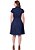 Vestido Ilda Jeans Escuro com Pregas Azul Hapuk - Imagem 2