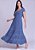 Vestido Gabriela Malha Longo Azul Hapuk - Imagem 1