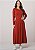 Vestido Josy Manga Longa com Franzidos Marsala Tatá Martello - Imagem 1