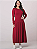 Vestido Josy Manga Longa com Franzidos Marsala Tatá Martello - Imagem 1