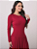 Vestido Josy Manga Longa com Franzidos Marsala Tatá Martello - Imagem 2