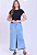 Saia Fabiana Jeans com Fenda Azul Claro Hapuk - Imagem 1