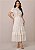 Vestido Midi Feminino Marieva Evasê Manga Curta Off-White Tatá Martello - Imagem 1