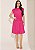 Vestido Manga Curta Renata com Franzidos Pink Tatá Martello - Imagem 1