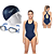 Kit Natação Speedo Maiô Cross II +Óculos Classic+touca Lisa Marinho - Imagem 1