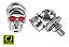 Par Parafuso De Caveira Skull Placa Moto Carro - Imagem 3