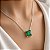 Colar Prata 925 com Pingente Quadrado Zircônia Esmeralda - Imagem 2