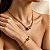 Conjunto Corrente e Pulseira Correntaria com Esfera Dourado - Imagem 1