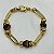 Conjunto Colar e Pulseira Elo Cartier com Pedras Olho de Tigre Coração Dourado - Imagem 3