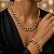 Conjunto Corrente e Pulseira Elo Grumet Duplo Banhado a Ouro - Imagem 1