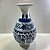 Vaso Decorativo de Cerâmica Azul 29x15cm - Imagem 1