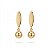 Brinco Oval com Bola Dourada Folheado a Ouro 18K - Imagem 1