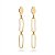 Brinco Oval com Corrente Dupla Folheado a Ouro 18K - Imagem 1