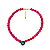 Colar Pedra Natural Jade Pink Pingente Coração Zirconia Esmeralda - Imagem 2