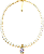 Colar Pérolas com Pingente Zircônia Cristal - Folheado à Ouro 18 k - Imagem 2