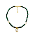 Choker Jade Rondel Verde - Pingente Pérola - Semijoia Folheada 18 k - Imagem 1