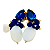 Brinco base Gota Zircônia Azul Royal - Folheado à Ouro 18 k - Imagem 1