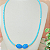 Colar Cristais Azul Celeste com Pedra Jade Oval e Folheados Ouro 18 k - Imagem 1