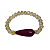 Pulseira Cristais com Gota Jade Fúcsia - Imagem 1