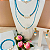 Colar Cristais Azul Capri com Pedras Naturais Jade Branca - Imagem 4