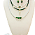 Pulseira Cristais Brancos com Pedra Natural Jade Verde  Esmeralda - Imagem 3