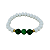 Pulseira Cristais Brancos com Pedra Natural Jade Verde  Esmeralda - Imagem 1