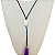 Colar Longo com Cristais Coloridos - Pingente Gota Jade Violeta - Imagem 2