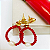 Brinco Gota Cristal Vermelho - Pingente Pérola - Base Foheada à Ouro 18 k - Imagem 2