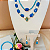 Colar Jade Facetada Azul Royal e Jade Branca com Pingente Gota Zircônia Azul Celeste - Imagem 3