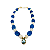 Colar Jade Facetada Azul Royal e Jade Branca com Pingente Gota Zircônia Azul Celeste - Imagem 2