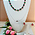 Colar Jade Verde Esmeralda com Jade Rondel Rosa -Folheado à Ouro 18 k - Imagem 3