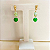 Brinco Jade Verde Esmeralda - Base Gota Folheada à Ouro 18 k - Imagem 2