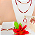 Colar Longo com Cristais Vermelho e Bege - Pingente Pérola Shell - Imagem 3