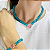 Pulseira Jade Amazonita Azul com Pingente Zircônia Rosa - Imagem 3