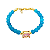 Pulseira Jade Amazonita Azul com Pingente Zircônia Rosa - Imagem 1