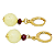 Brinco Jade Amarela Natural Facetada - Base Argola Tipo Click - Folheada à Ouro 18 k - Imagem 1