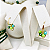 Brinco Folheado Pingentes Cristais Verdes - Imagem 1