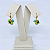 Brinco Folheado Pingentes Cristais Verdes - Imagem 2