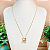 Conjunto com Cristal Retangular Champanhe e Detalhes em Pérolas - Imagem 2