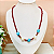 Colar Cristal Vermelho com Pérola Barroca e Pedra Turqueza - Imagem 1