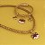 Conj Colar E Pulseira Couro Raposa Amarelo - Imagem 1