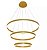 Pendente QD03004 40x60x80 cm Aluminio Dourado Escovado + Acrílico 226wts 22600lm 3000k Bivolt - Imagem 1